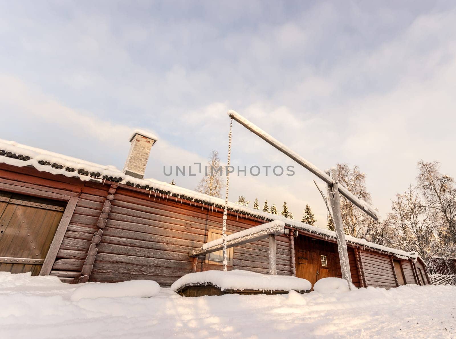 Swedish Taditional Barn in Winter