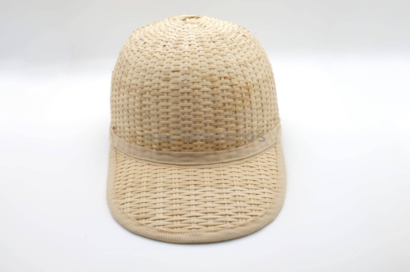 Straw hat , Bamboo hat or Bamboo cap on white background