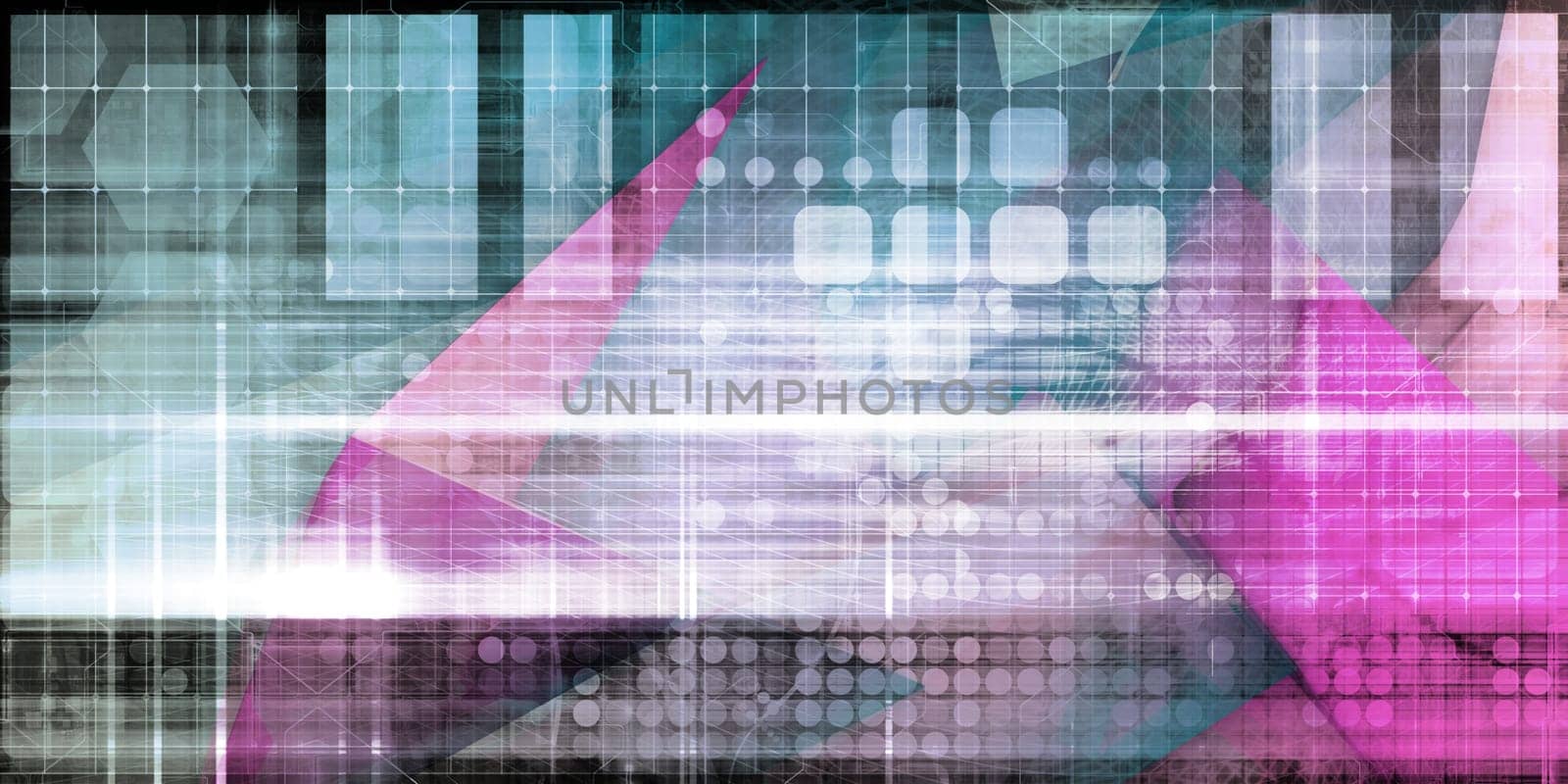 Connection Concept with Technology and Business art