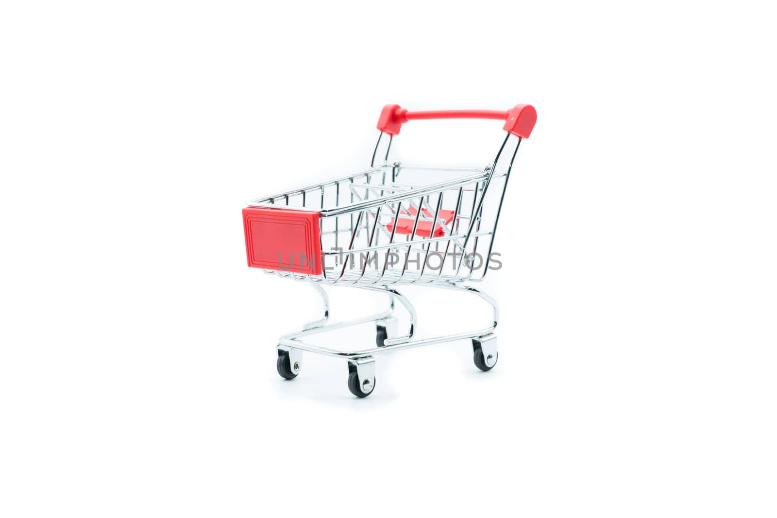 Empty shopping cart trolley isolated on white backgrounds