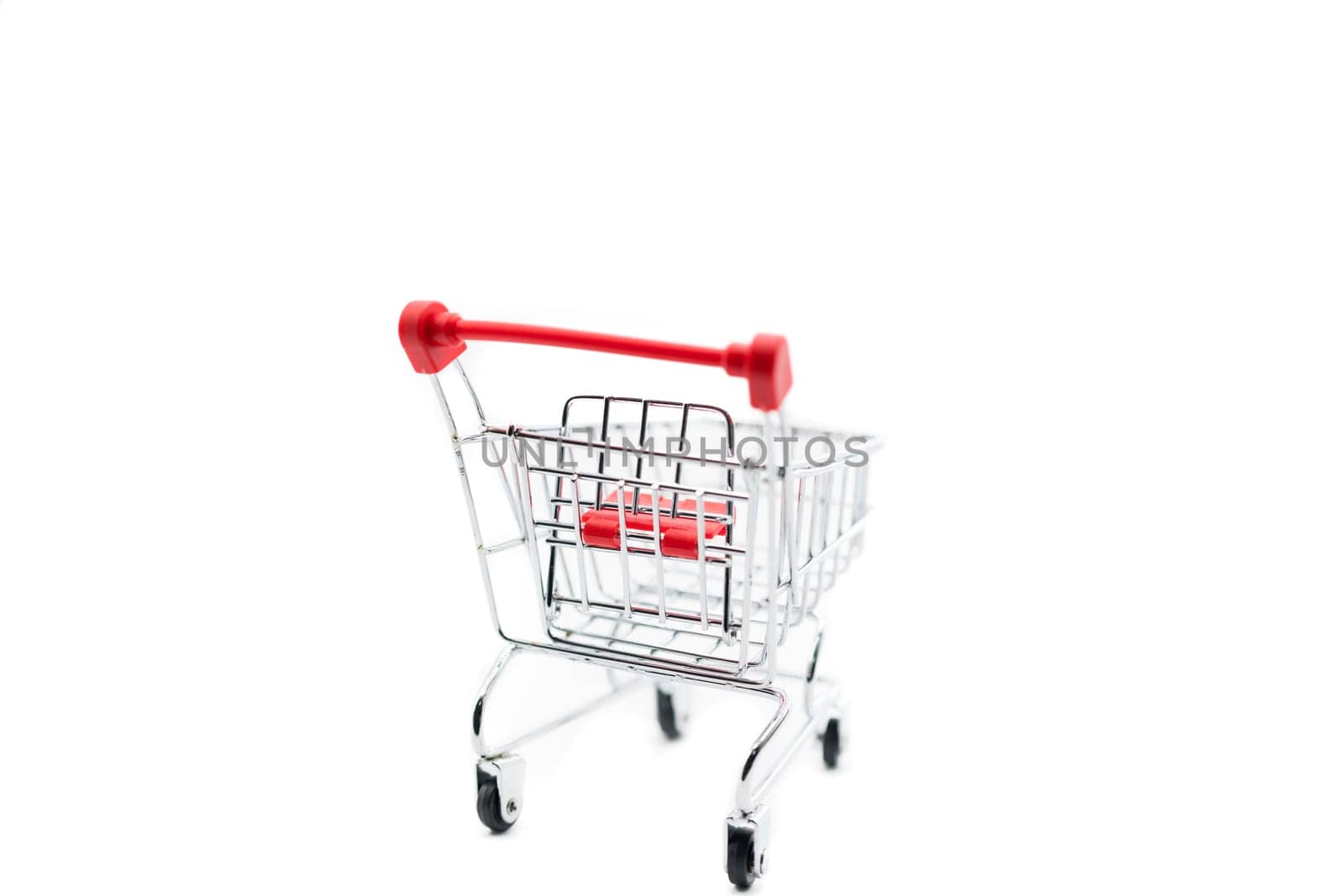 Empty shopping cart trolley isolated on white backgrounds