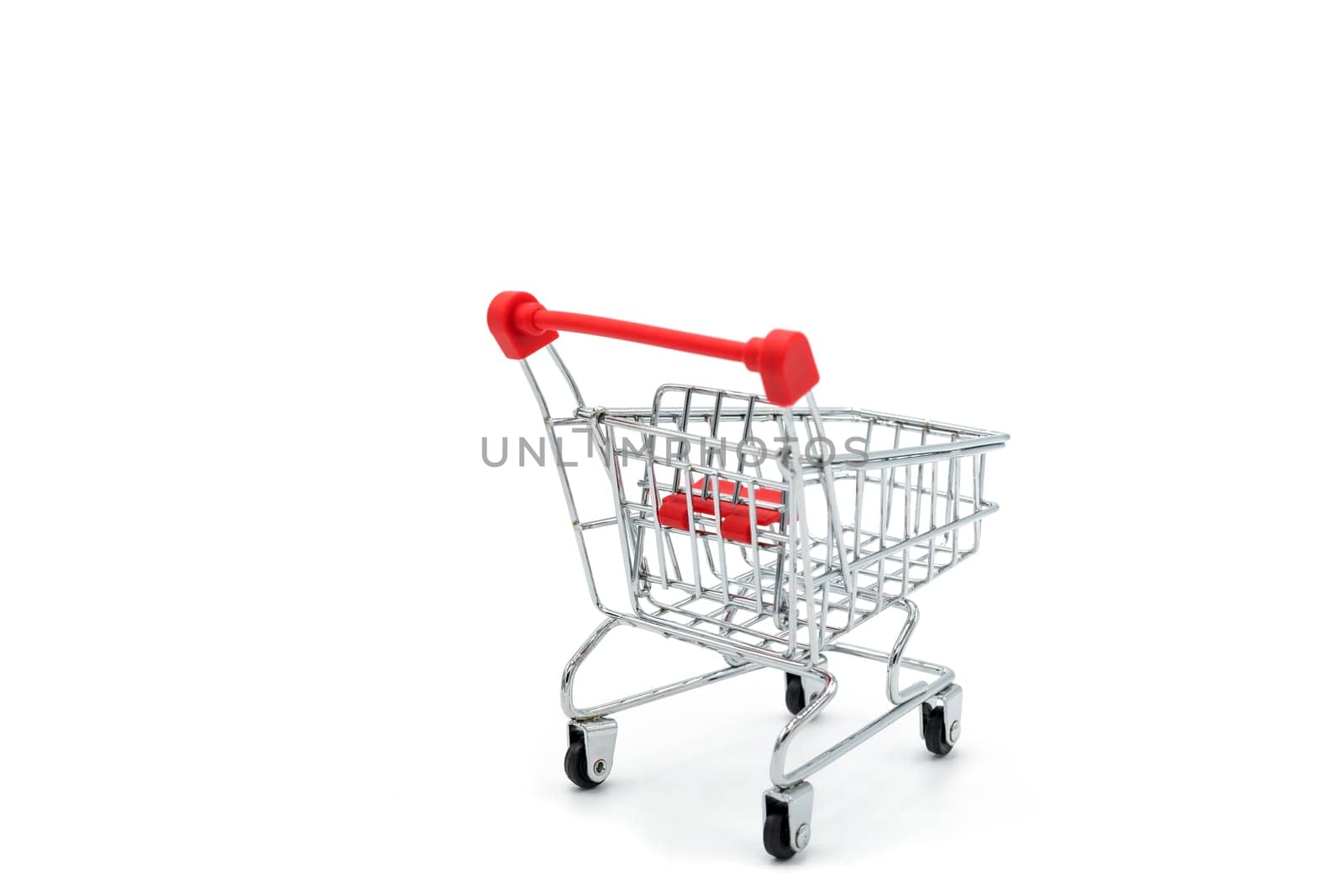 Empty shopping cart trolley isolated on white backgrounds