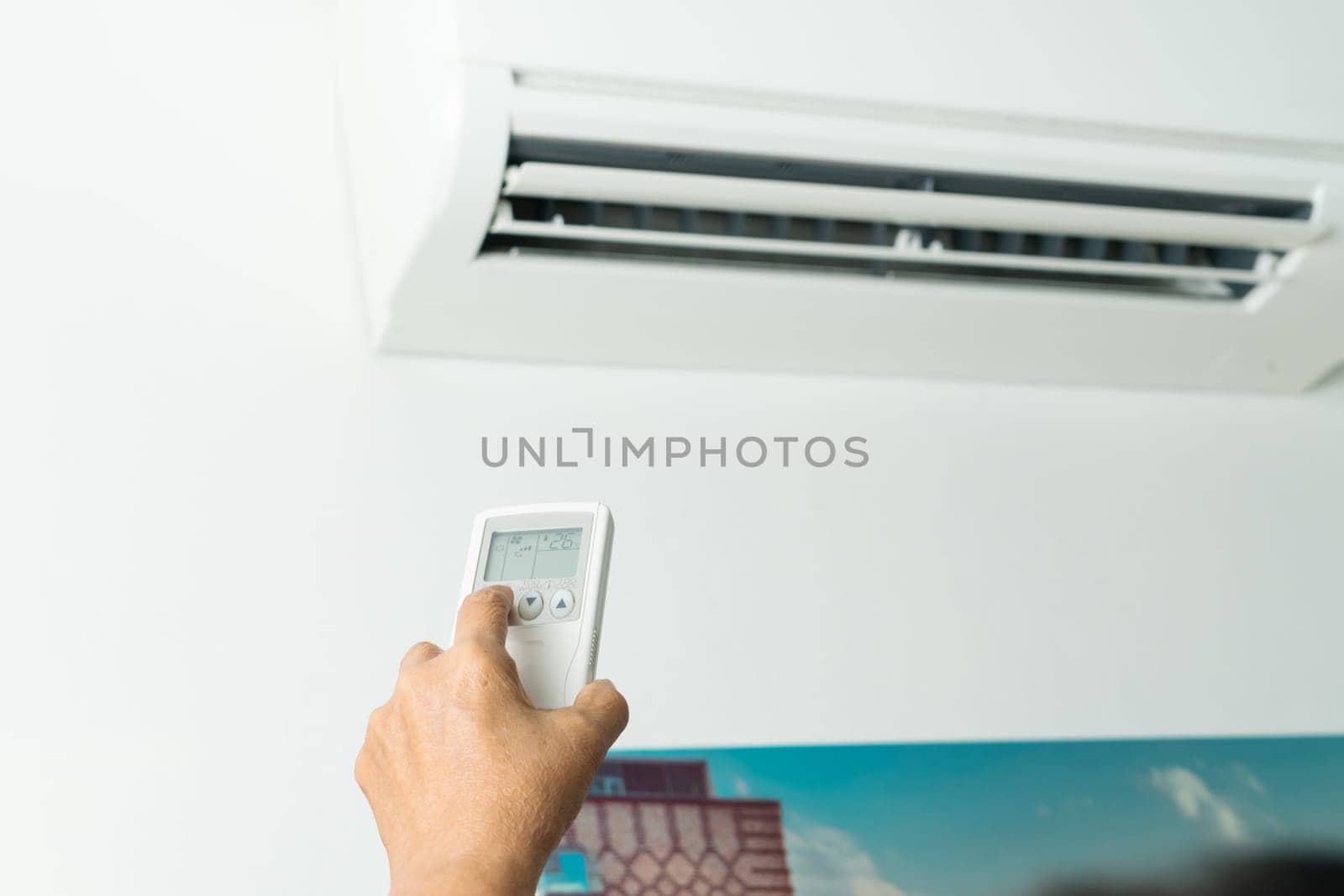 Remote control directed on air conditioner systrem, senior hand control air conditioner at home