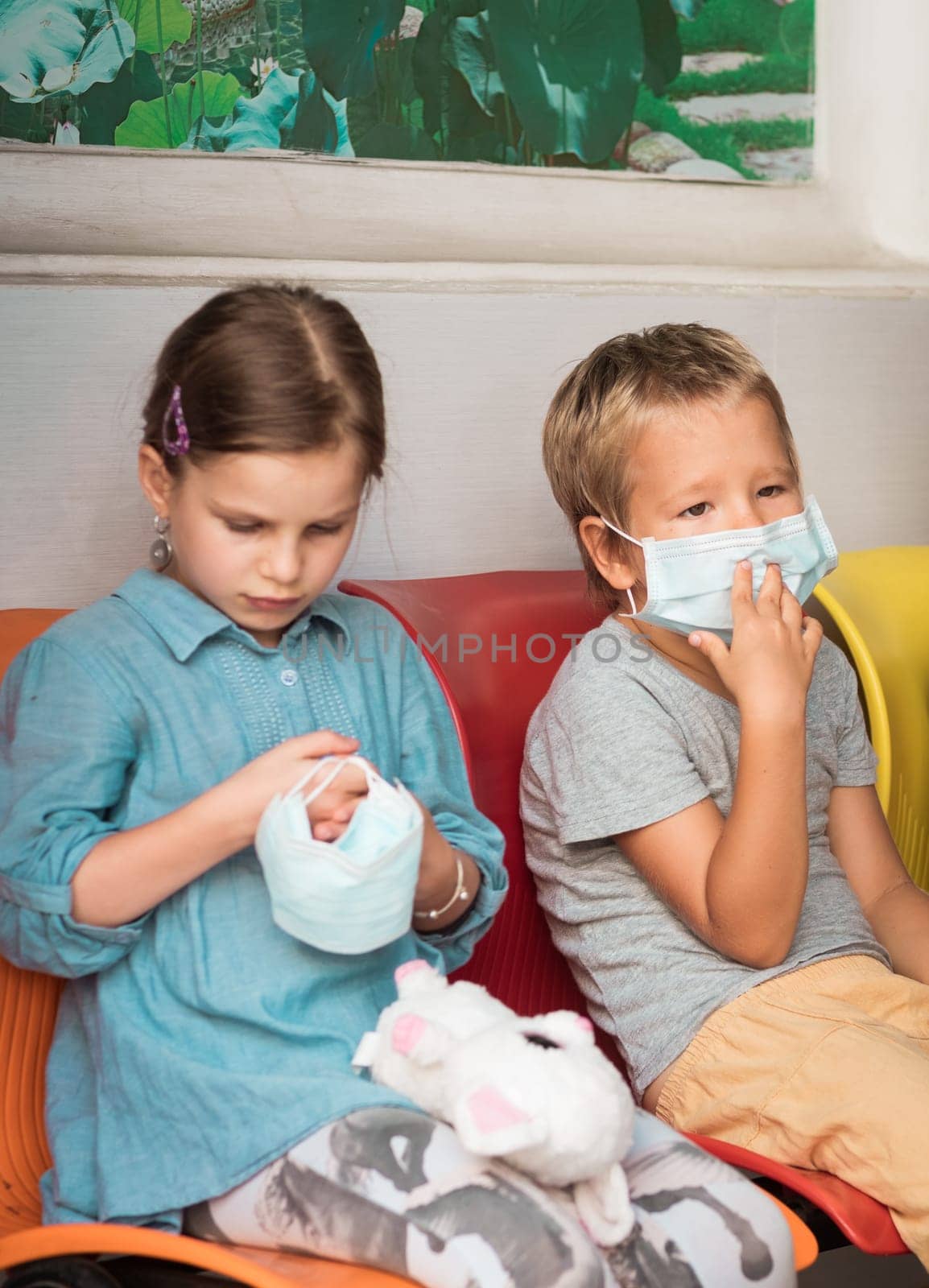 Man wearing facial disposable mask to avoid viral infection. Virus protection