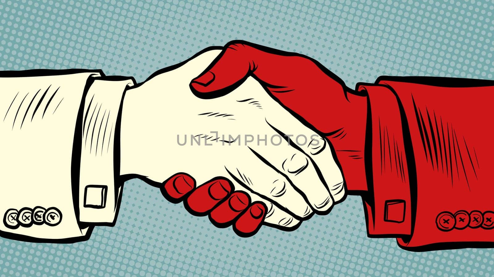 handshake is dangerous during an epidemic, infection. Pop art retro vector illustration kitsch vintage 50s 60s style