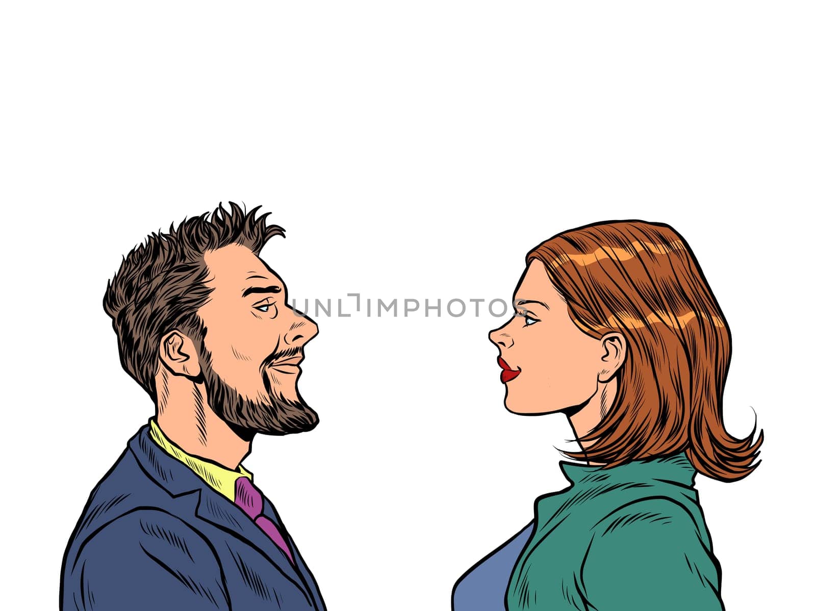 Man and woman friends. Pop art retro vector illustration vintage kitsch 50s 60s style