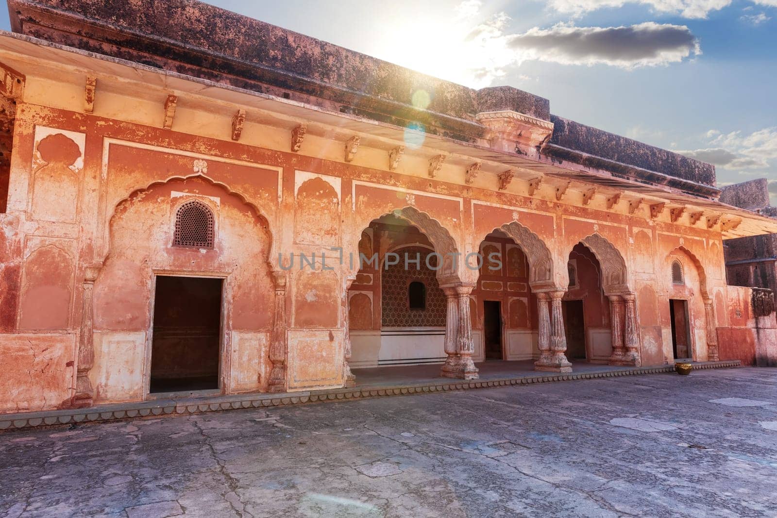 Jaigarh Fort inner courtyard in Jaipur, Rajasthan, India.