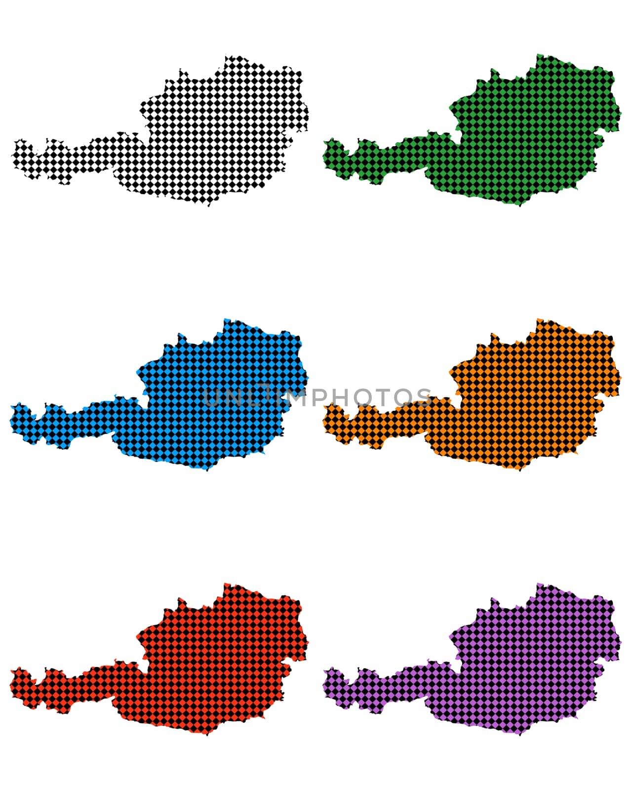 Karten von Österreich mit kleinen Rauten