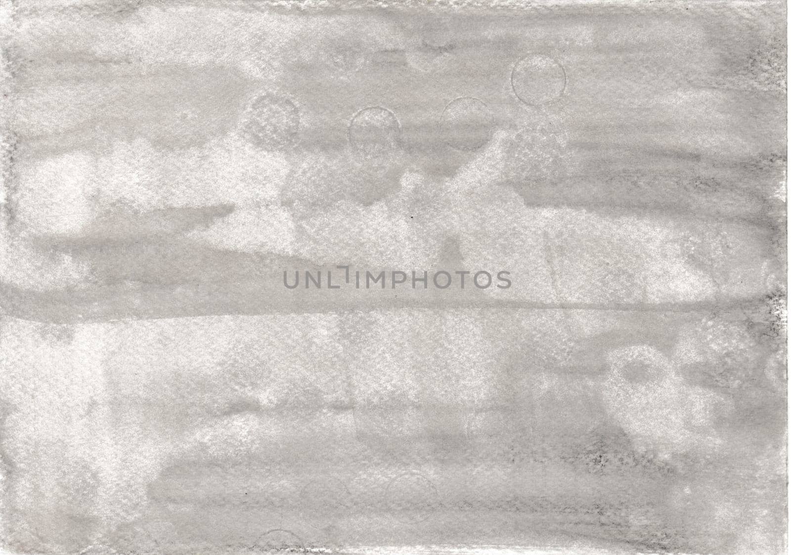Watercolor wash background with stains and stripes in grey