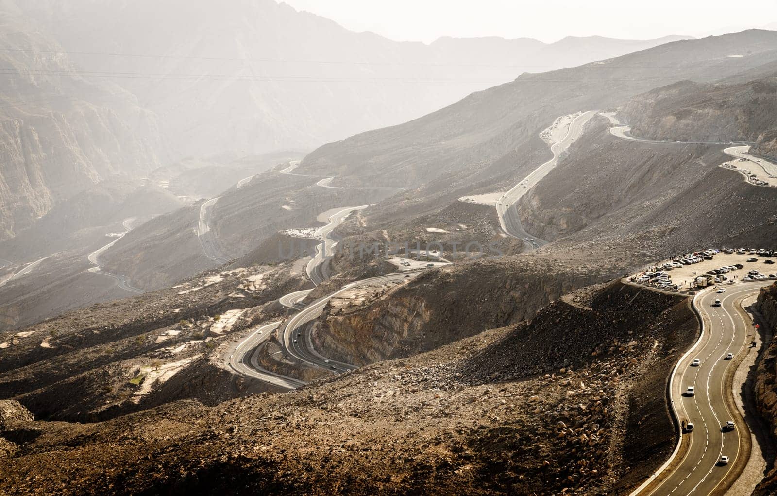 Mountain road on Jebel Jais in Ras Al Khaimah, UAE