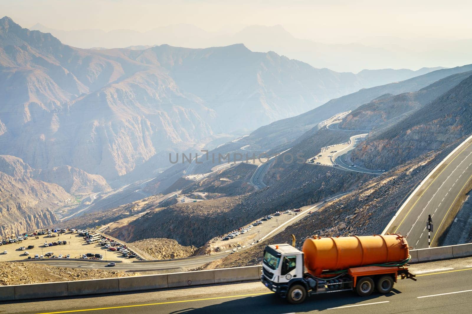 Mountain road on Jebel Jais in Ras Al Khaimah, UAE