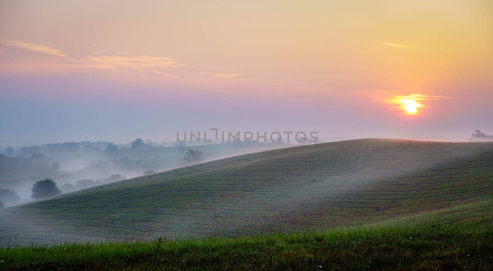 Beautiful sunrise over hills of Central Kentucky
