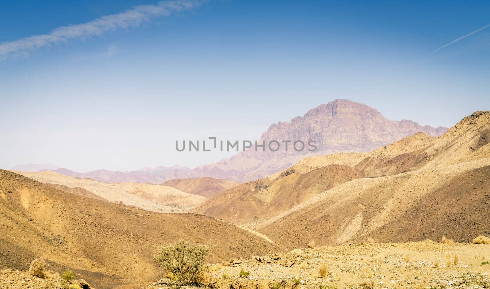 Barren landscape of Hajar mountains in Oman