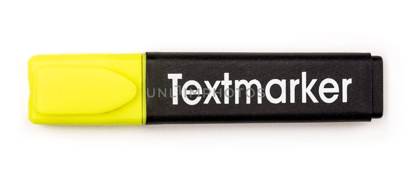 Yellow Textmarker on panoramic white background