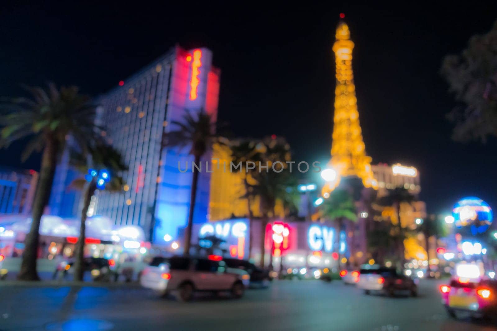 Abstract Blurred background of Las Vegas city cityscape in Nevada USA night