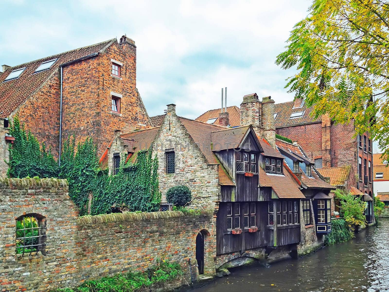 Canal in  in Bruges, Belgium