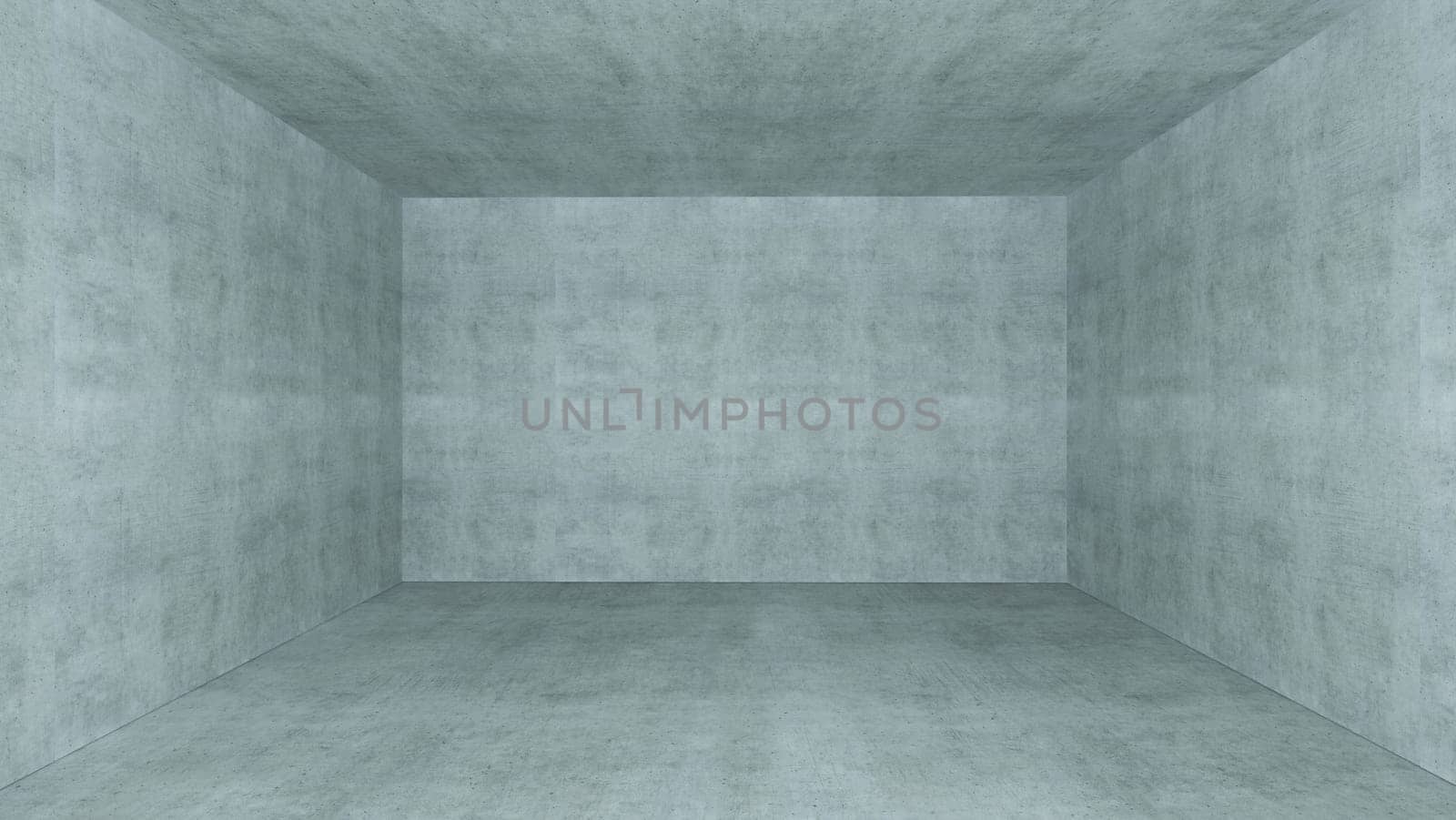 Empty room with concrete wall space 3D rendering