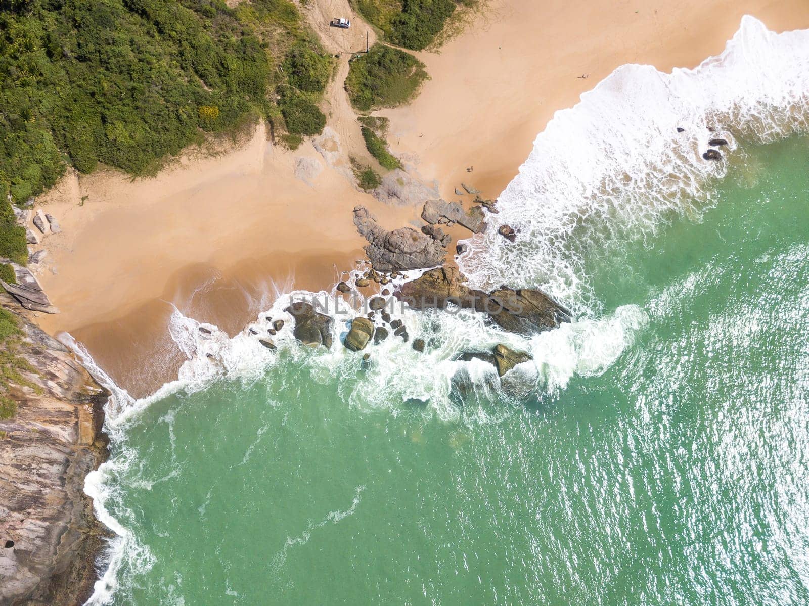 Beach in Balneario Camboriu, Santa Catarina, Brazil. Estaleirinho Beach. Aerial View.