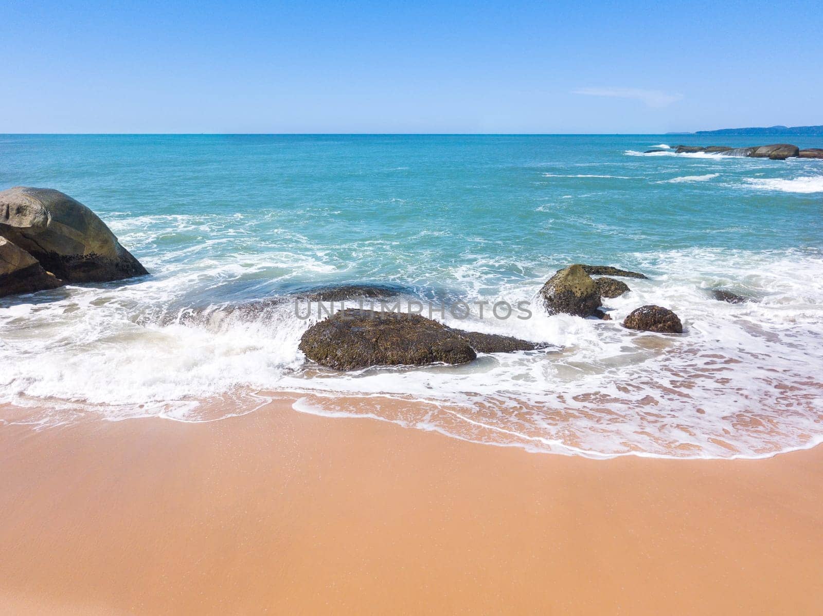 Beach in Balneario Camboriu, Santa Catarina, Brazil. Estaleirinho Beach. Aerial View.