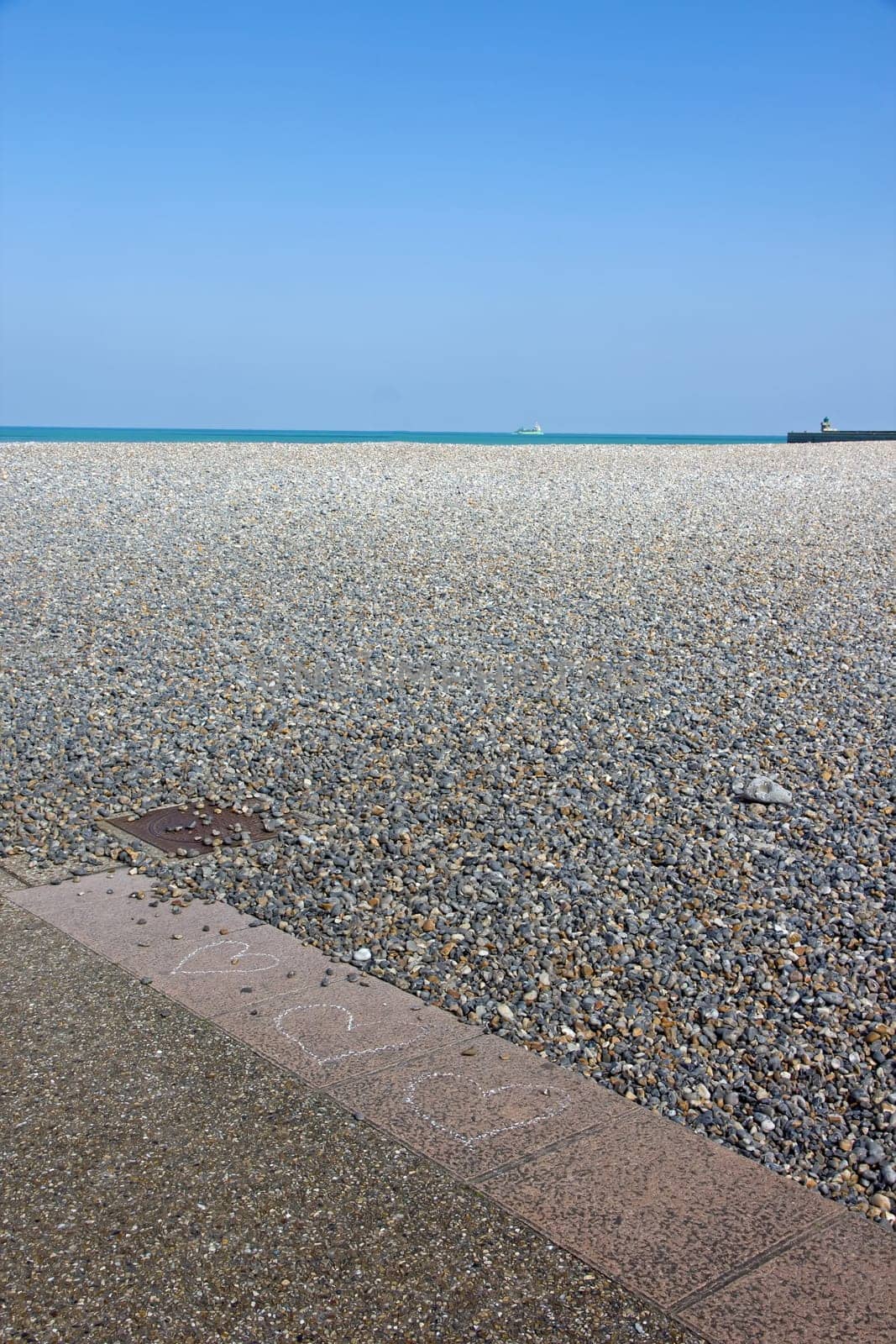 Dieppe, the beach, the three hearts (Seine-Maritime Normandie, France)