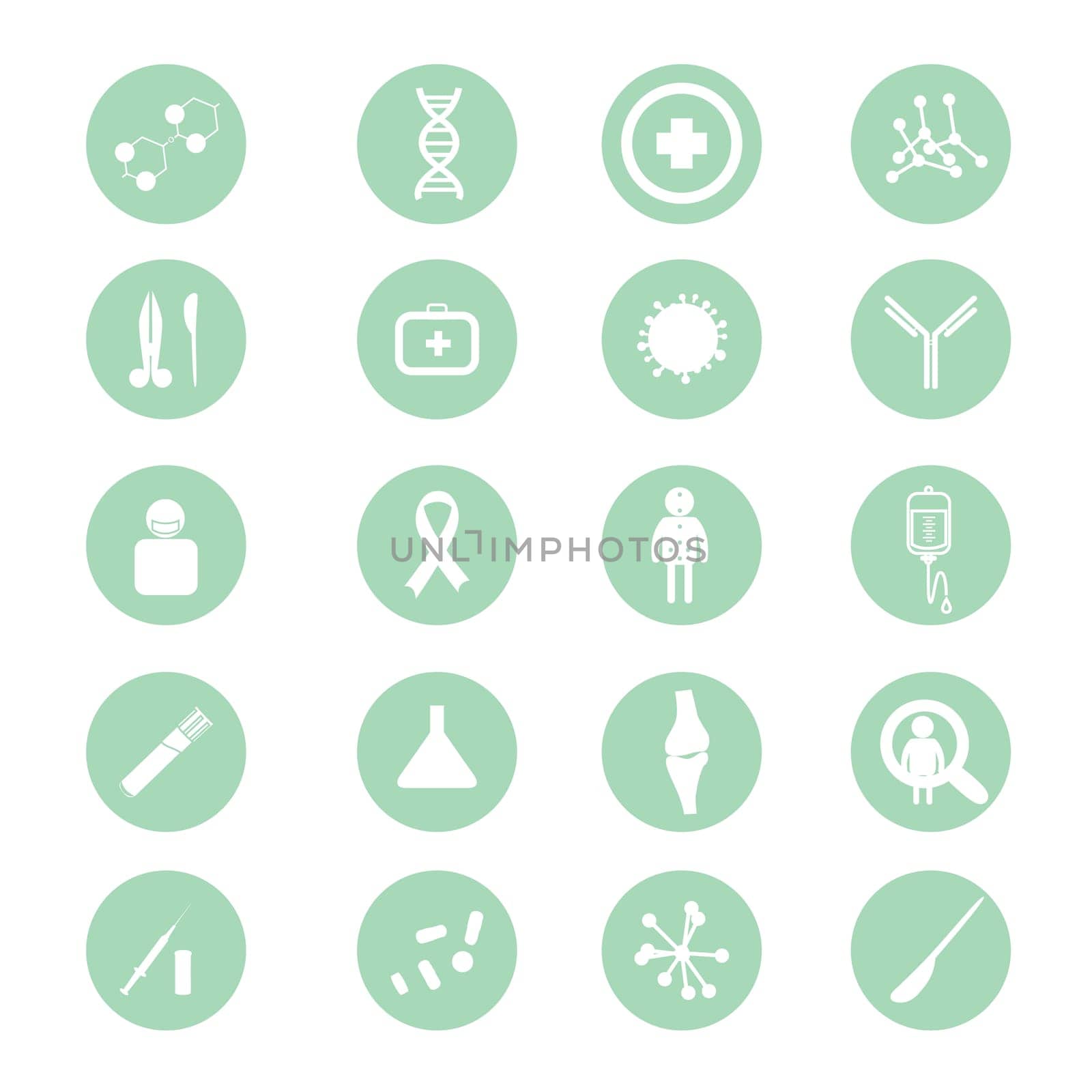 Set of medical icons vector on a white background