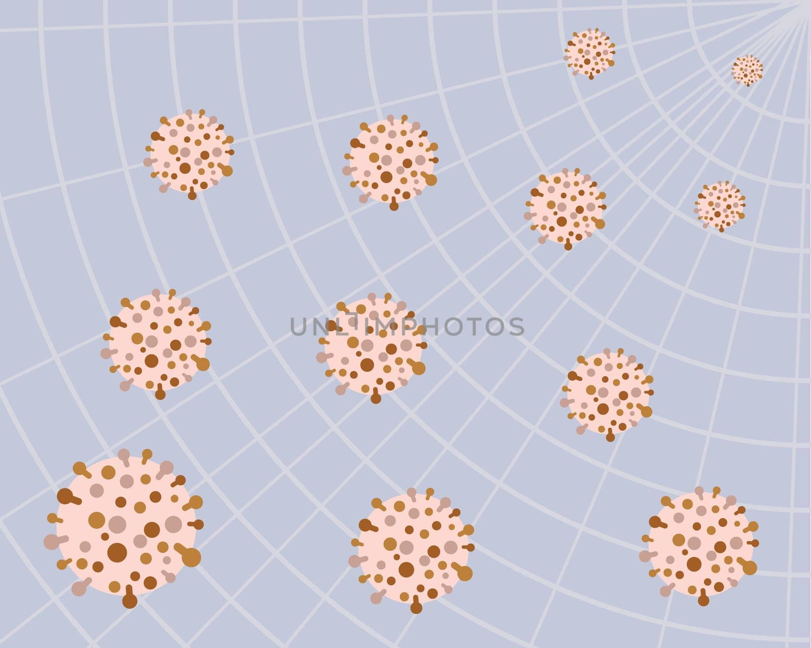 Virus in a medical background vector illustration