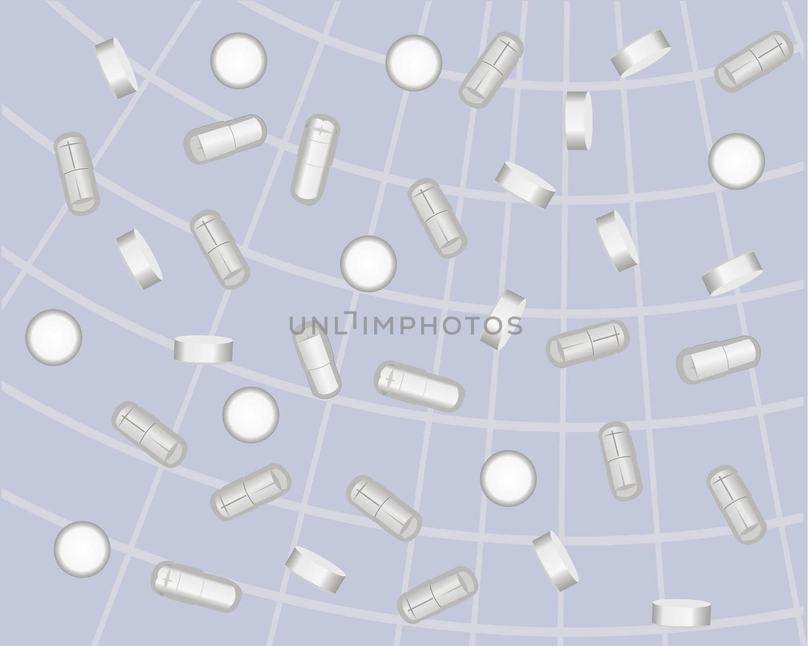 Pills on a medical background vector illustration