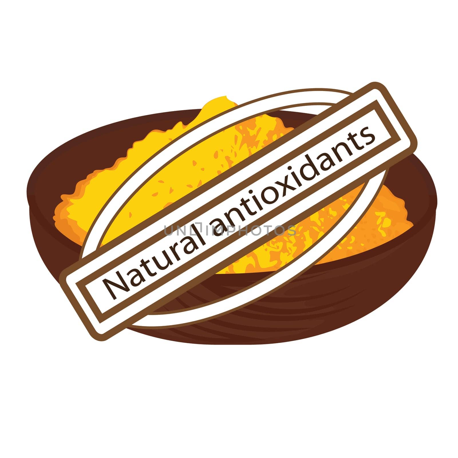natural antioxidant turmeric spice vector illustration on a white background