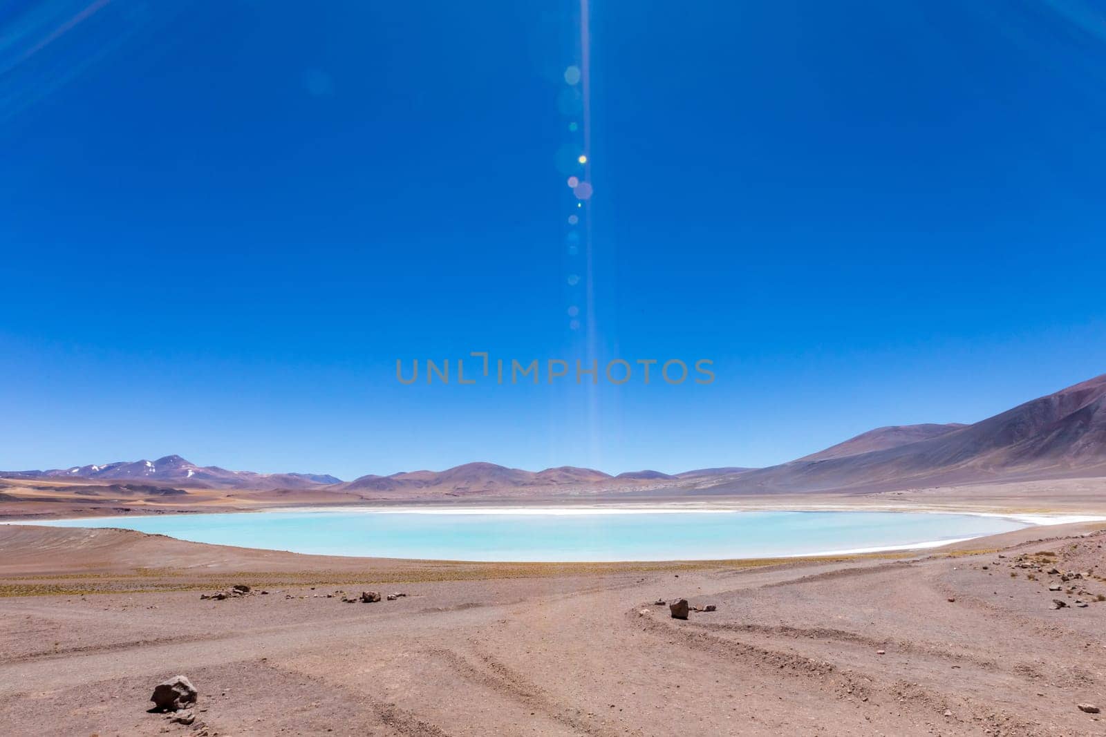 Atacama Desert, Chile. Salar Aguas Calientes. Lake Tuyacto. South America.