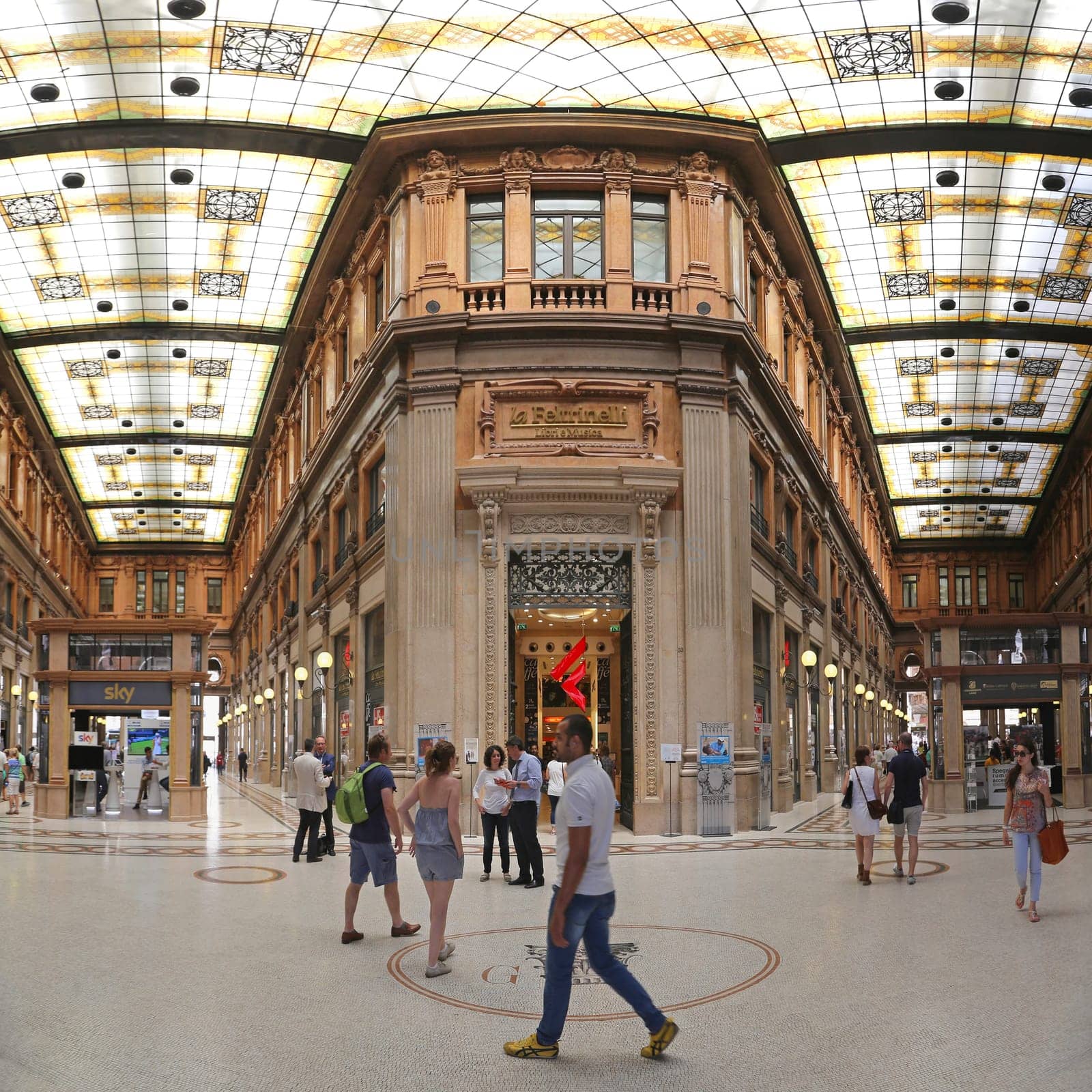 ROME, ITALY - JUNE 30: Galleria Alberto Sordi in Rome on JUNE 30, 2014. Galleria Colonna Shopping Arcade at Via del Corso in Rome, Italy.