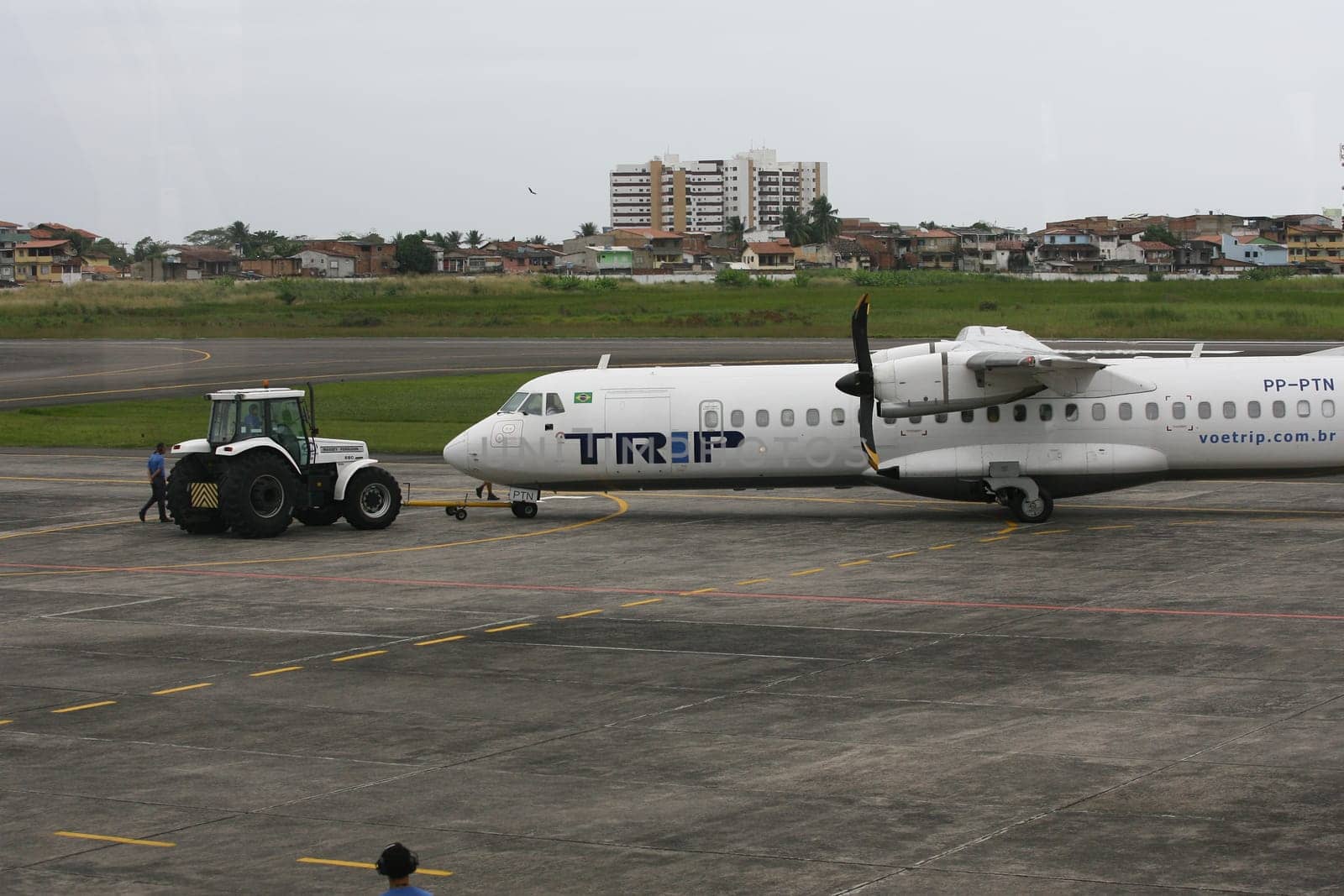 ilheus, bahia / brazil - june 13, 2011: ATR-72 aircraft from Trip Linhas Aereas is seen at Jorge Amado airport in the city of ilheus...  ..