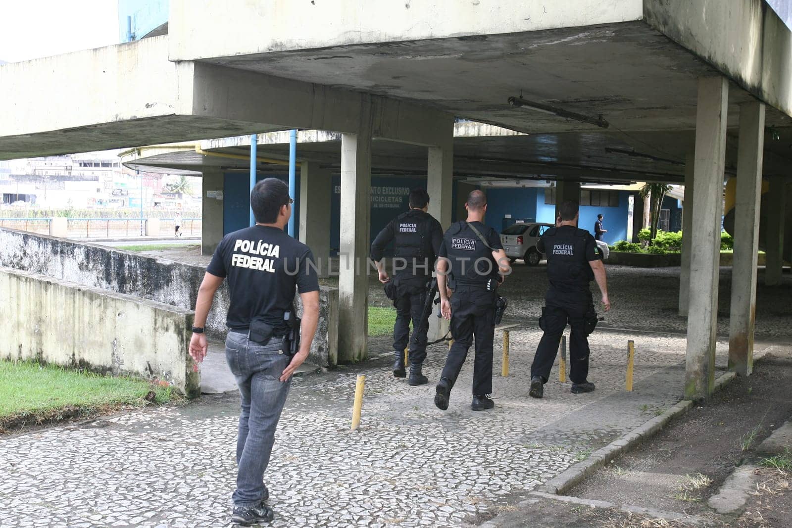 itabuna, bahia / brazil - december 13, 2011: Federal Police officers carry out search and arrest warrant at the City Council for investigation of misappropriation of funds in the city of Itabuna..