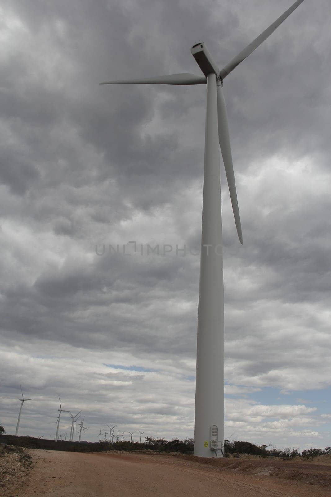 brotas de macaubas, bahia / brazil - august 5, 2014: Wind farm formed by wind turbines for power generation electricity.
