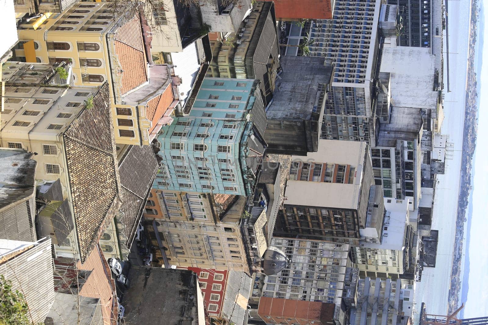 salvador, bahia / brazil - june 5, 2019: Aerial view of buildings in the Commerce district in the city of Salvador.