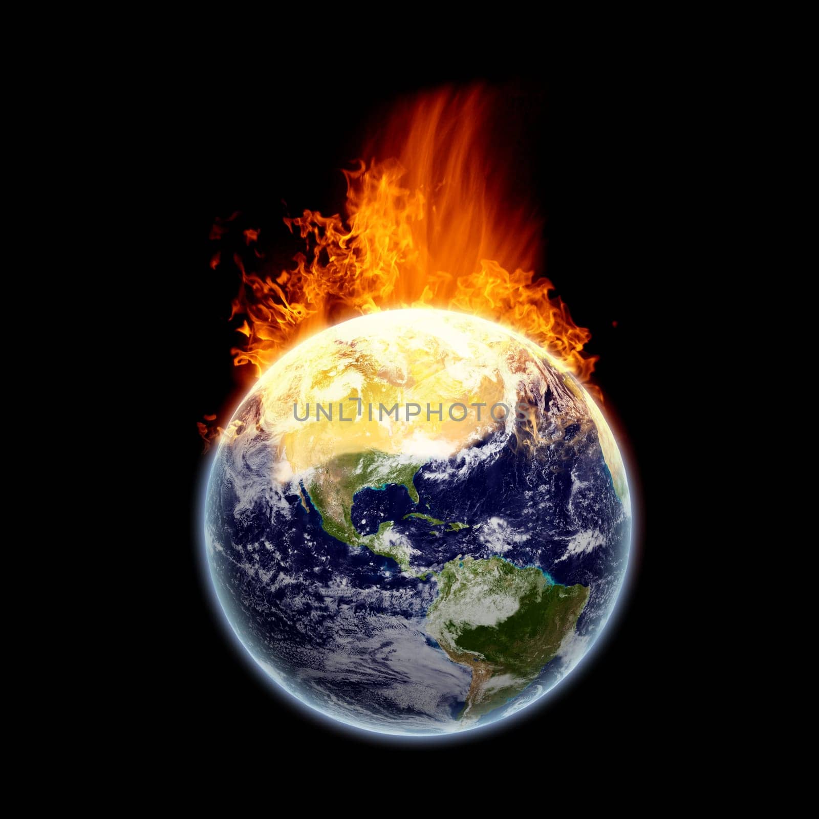 Burning earth - earth texture by NASA.gov
