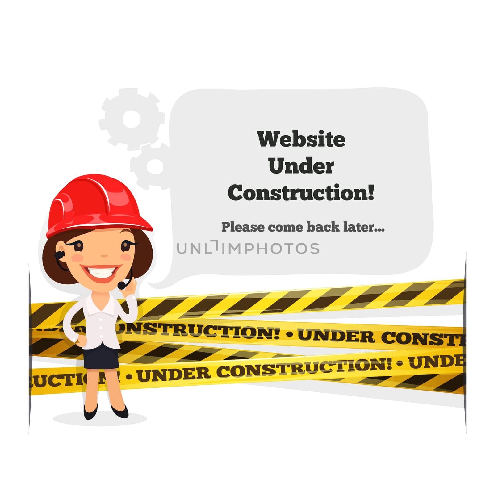 Website Under Construction Message. In the EPS file, each element is grouped separately. Clipping paths included in additional jpg format isolated on white background.