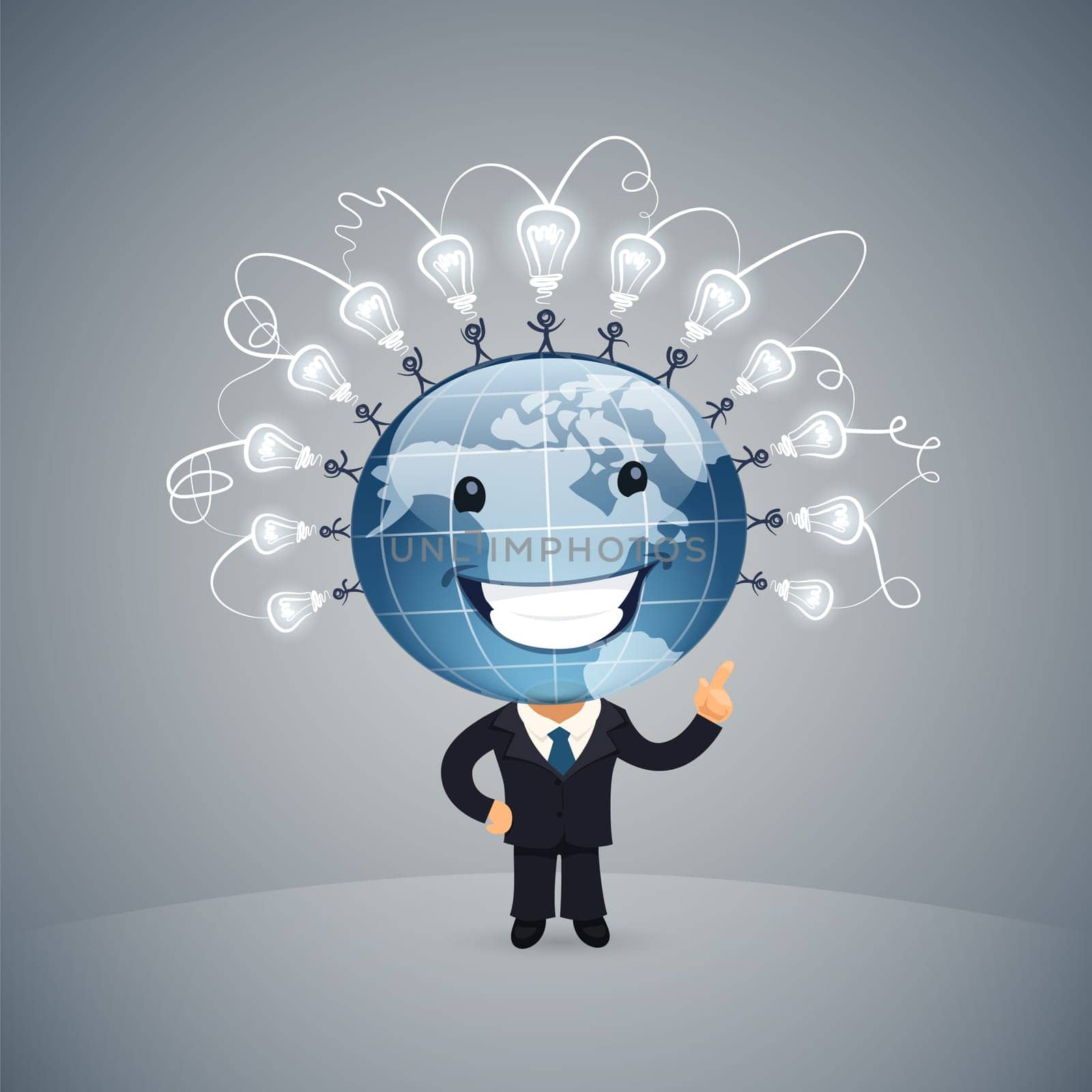 Global Idea Vector illustration. In the EPS file, each element is grouped separately. Clipping paths included in additional jpg format.