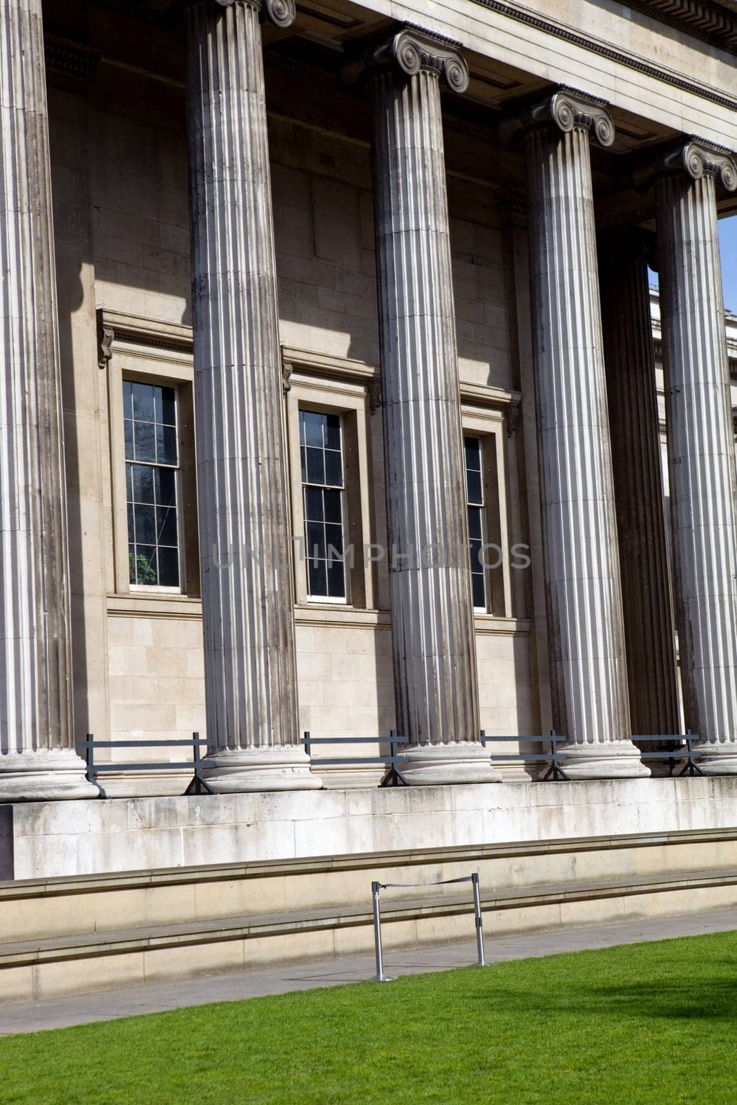 Detail of the exterior of the British Museum, London