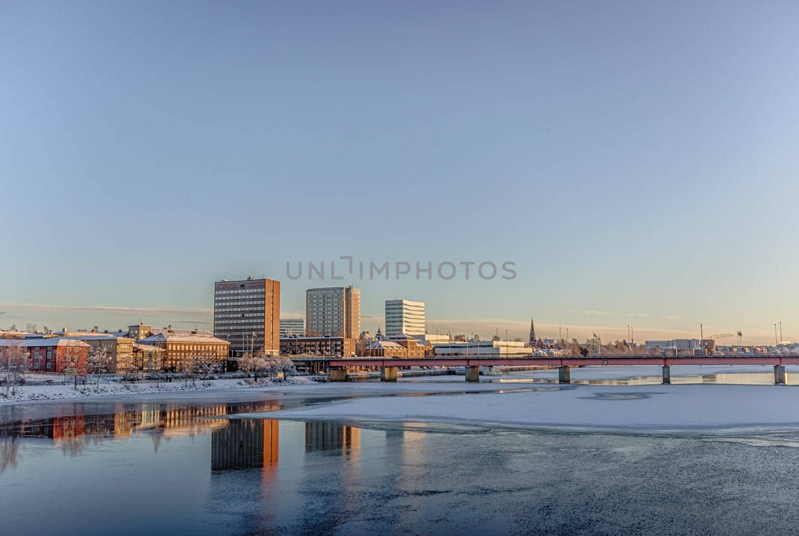 The City of Umea, Sweden in Winter