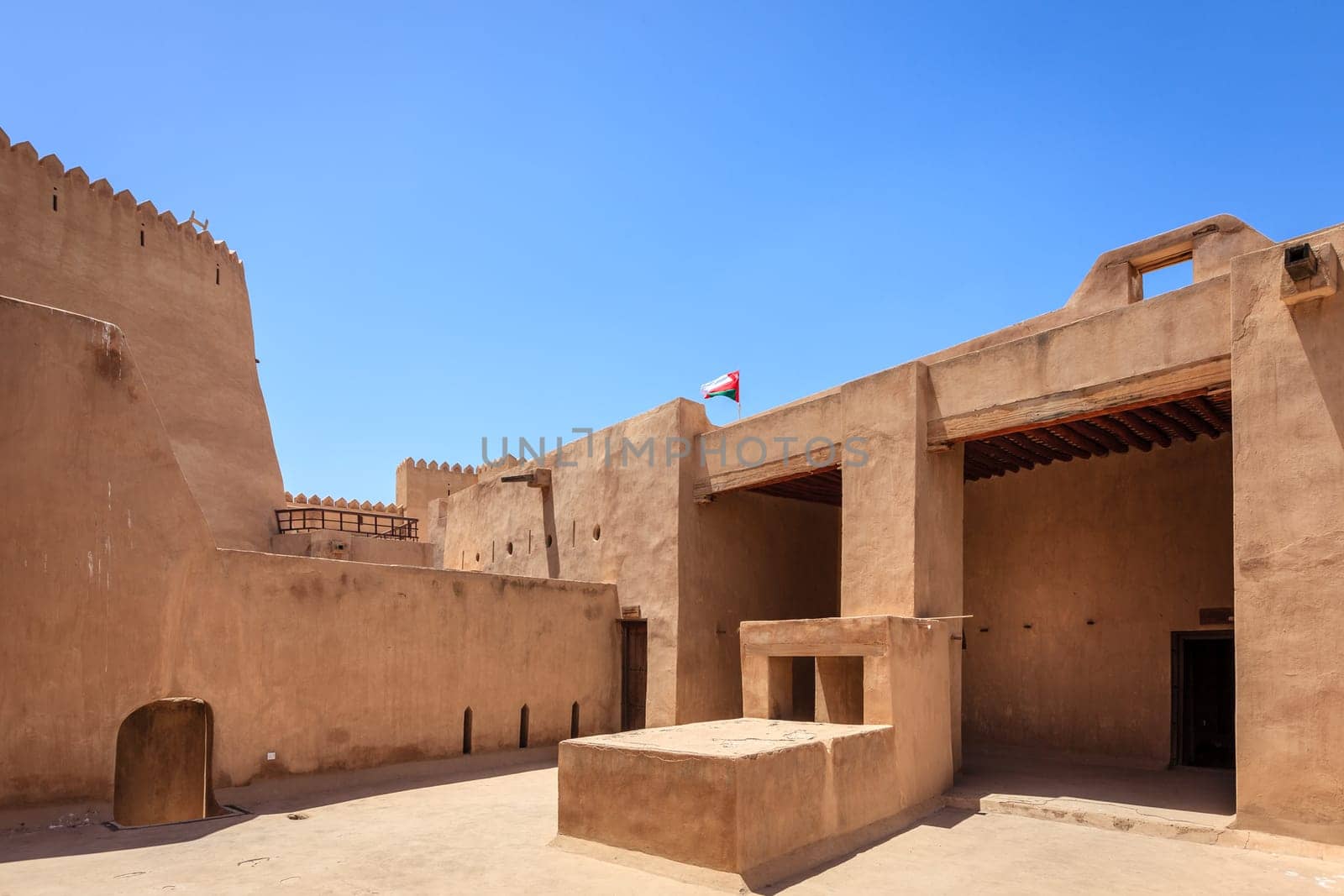 Inner courtyard in Rustaq Fort in Oman