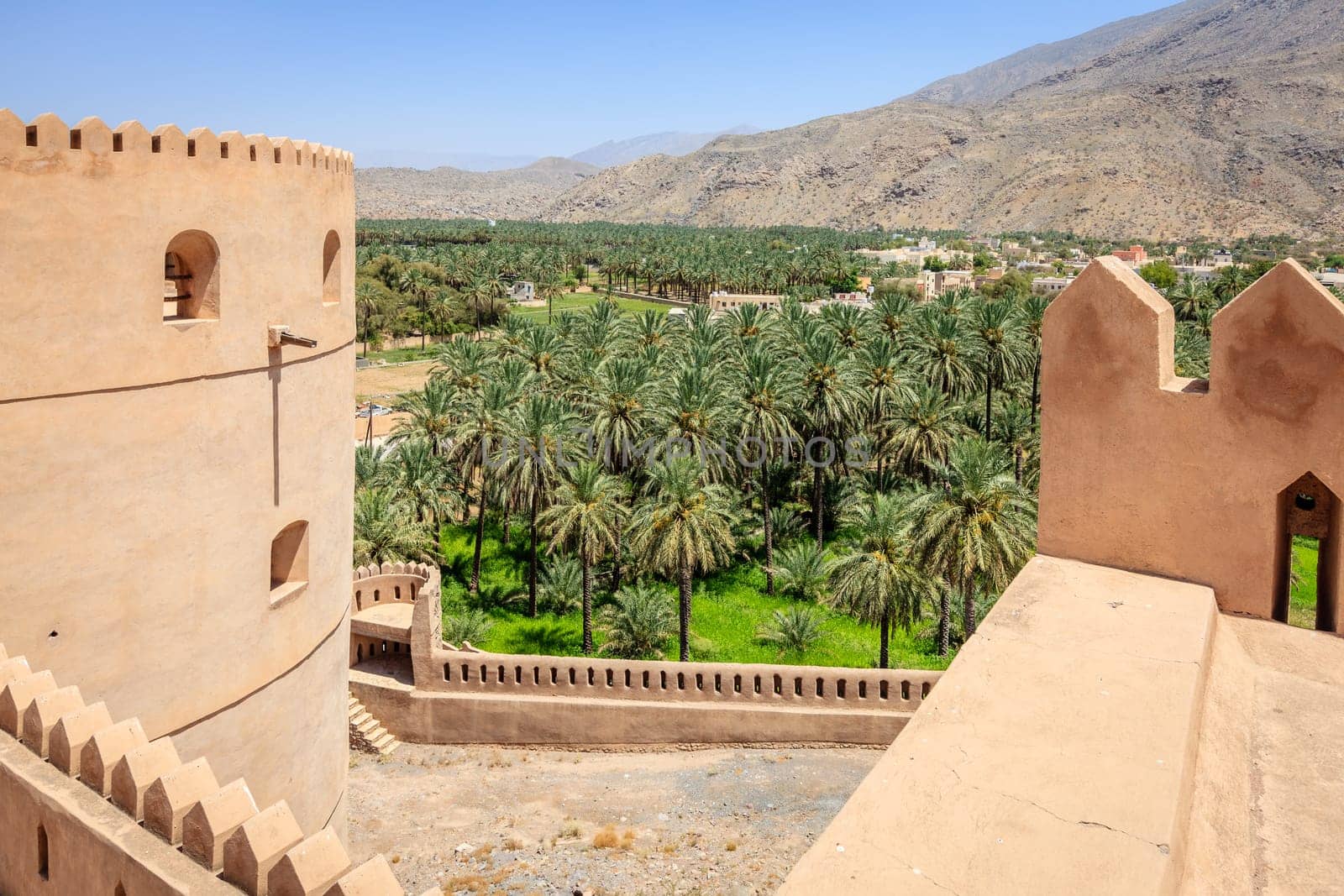View from the wall of Rustaq Fort in the city of Rustaq, Oman
