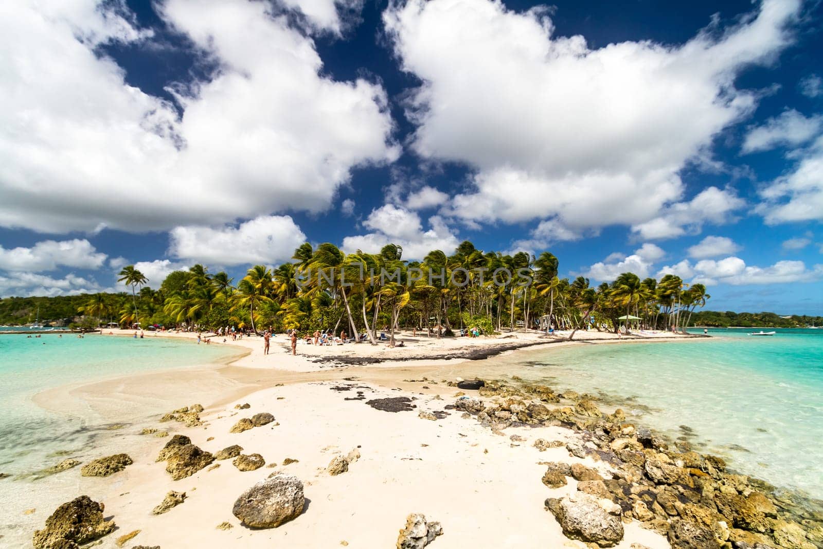 Beautiful paradise beach in tropical island of Guadeloupe
