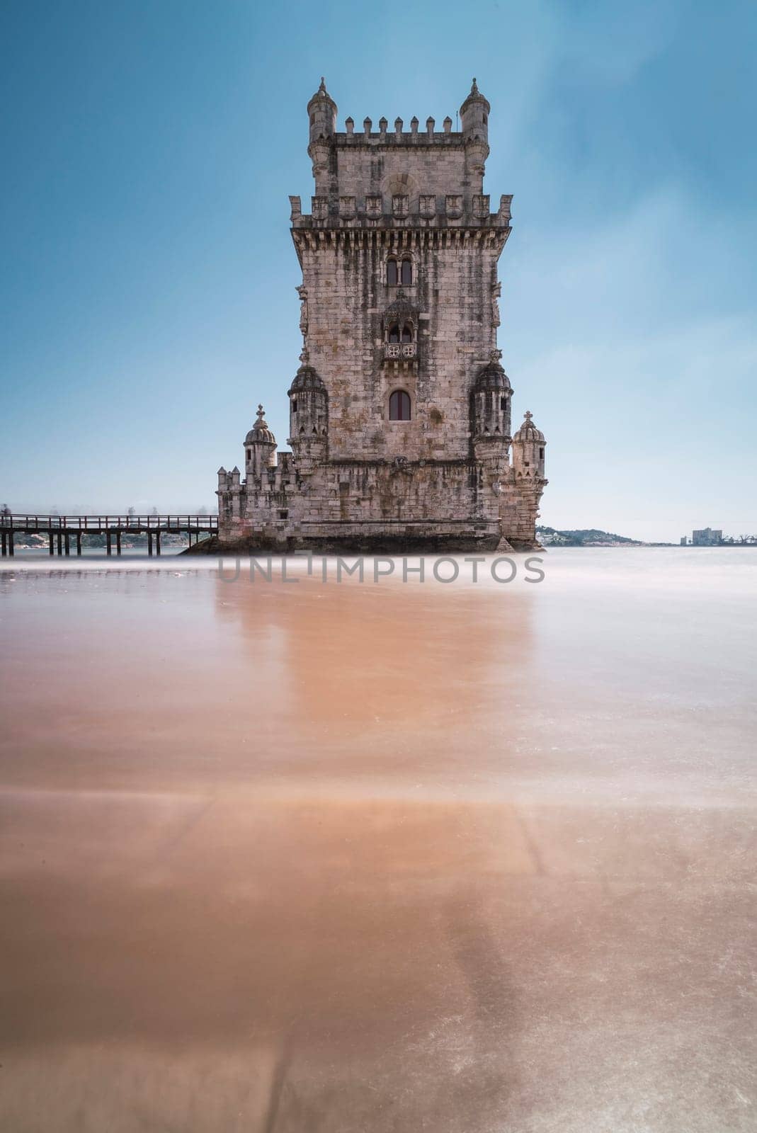 lisbon monument castle seashore landscape sunny day