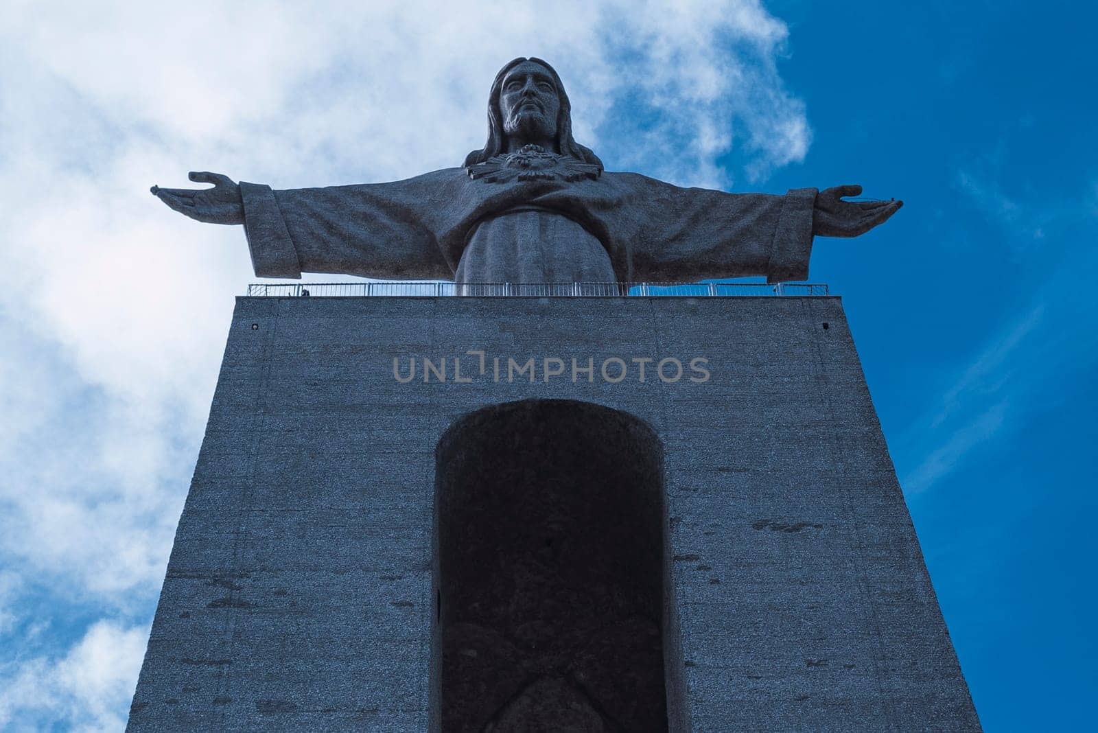 christ the king church beautiful lisbon monument blue sky