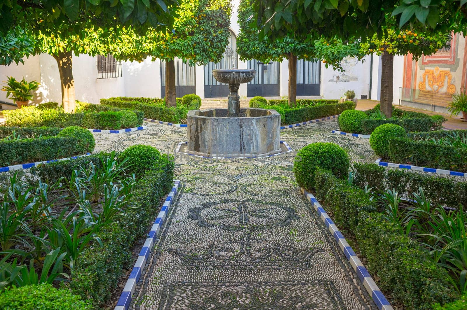 Cordoba, Spain - Dec 7th 2018: Cordoba Fine Arts Museum courtyard, Spain. Former Hospital of the Charity