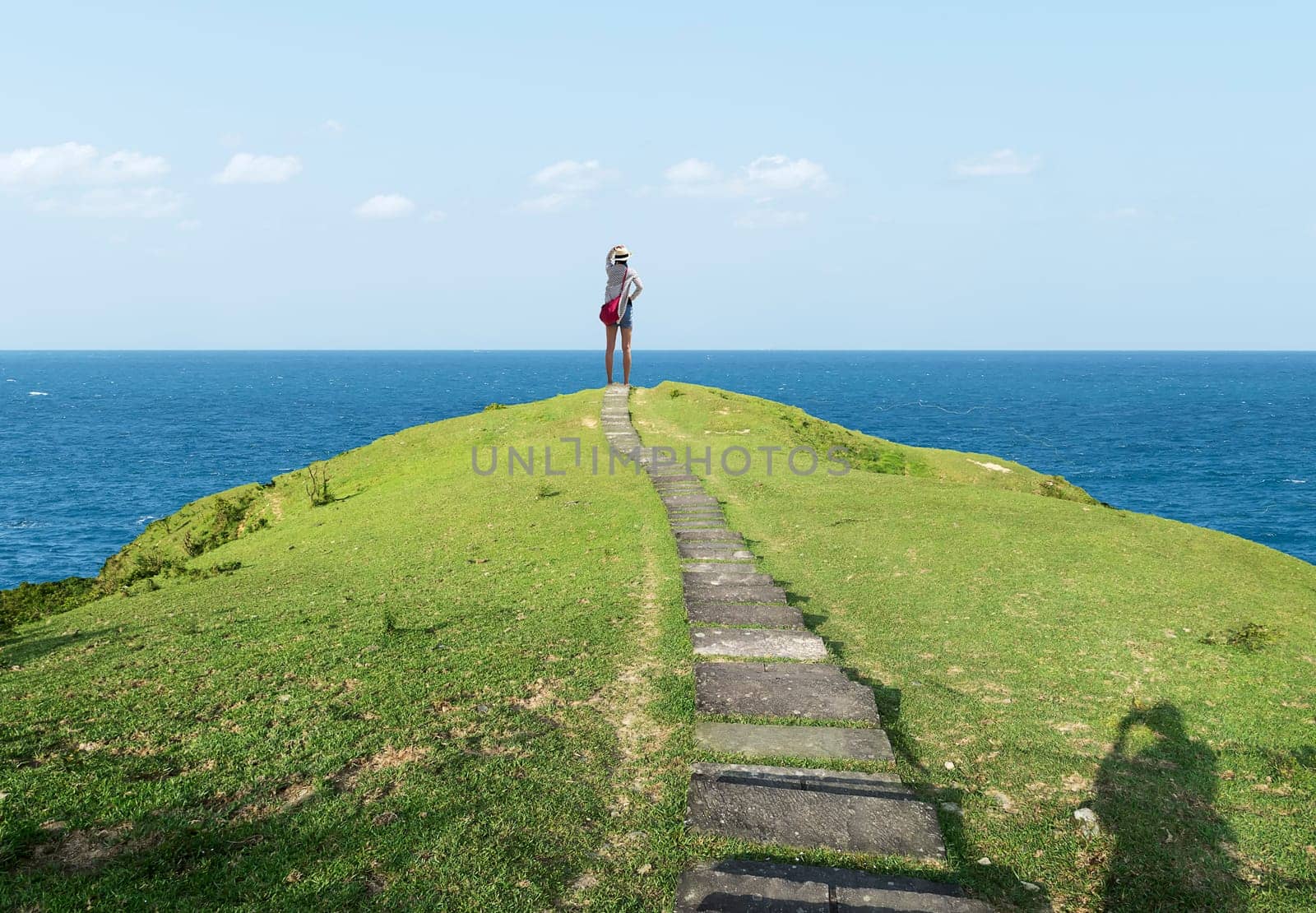 The hill with small road go to the sea with nice view
