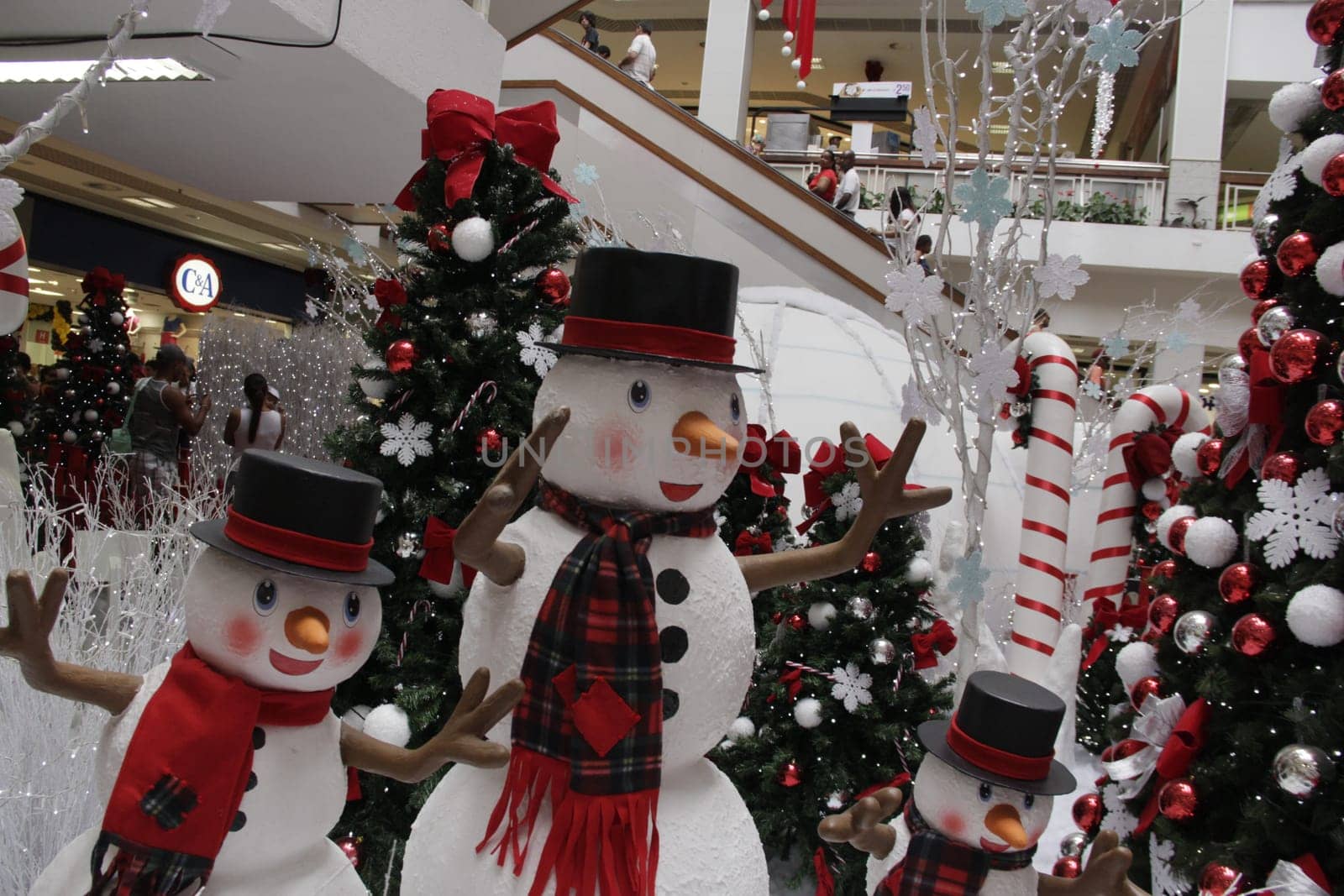 salvador, bahia / brazil - november 28, 2014: Christmas decoration is seen at Shopping Piedade in Salvador.