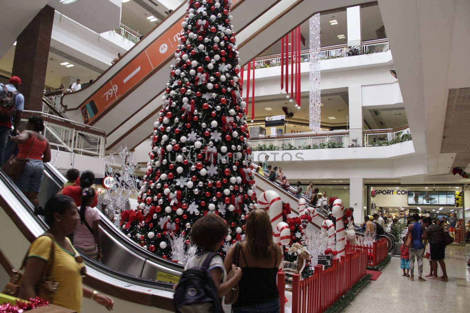 salvador, bahia / brazil - november 28, 2014: Christmas decoration is seen at Shopping Piedade in Salvador.
