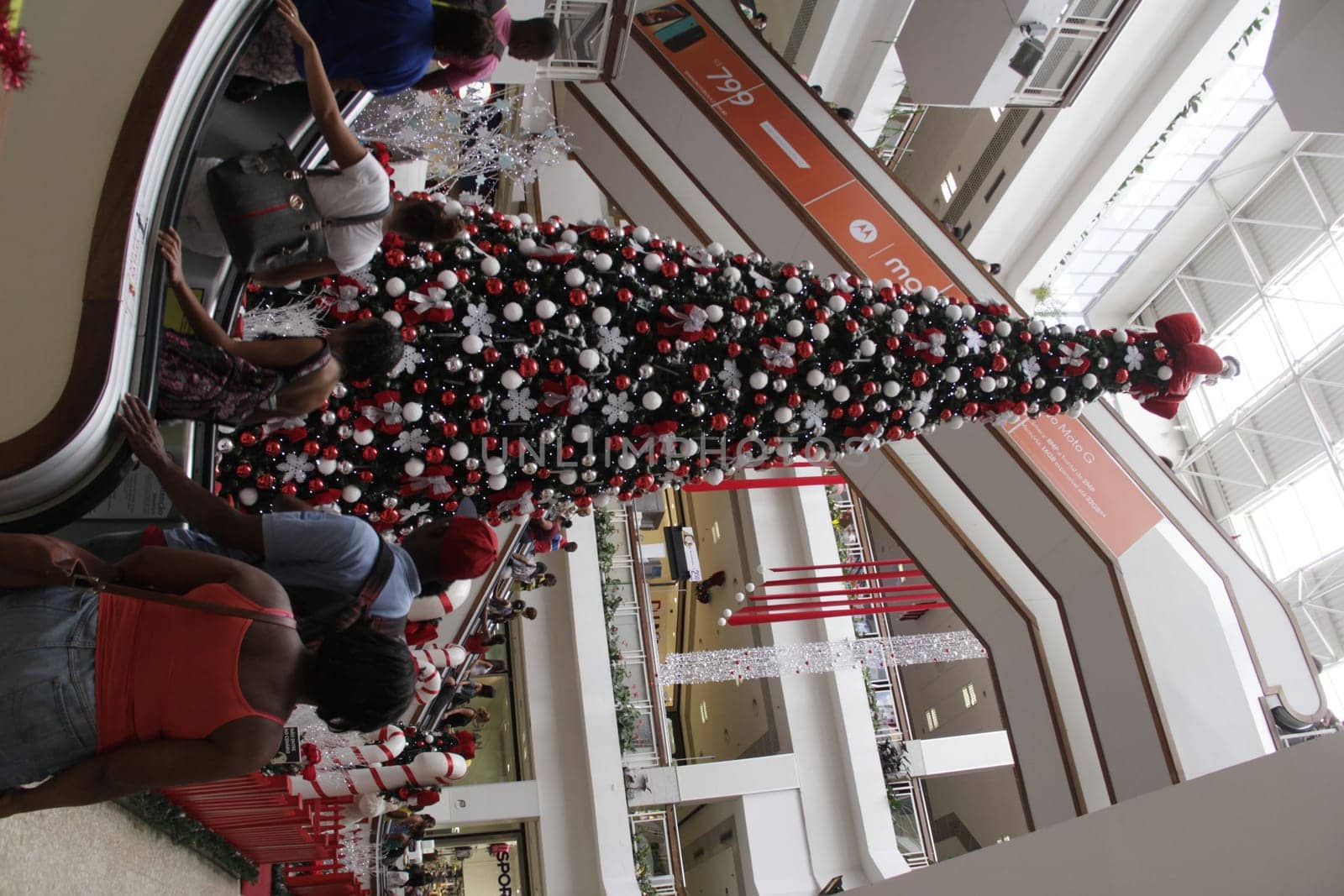 salvador, bahia / brazil - november 28, 2014: Christmas decoration is seen at Shopping Piedade in Salvador.