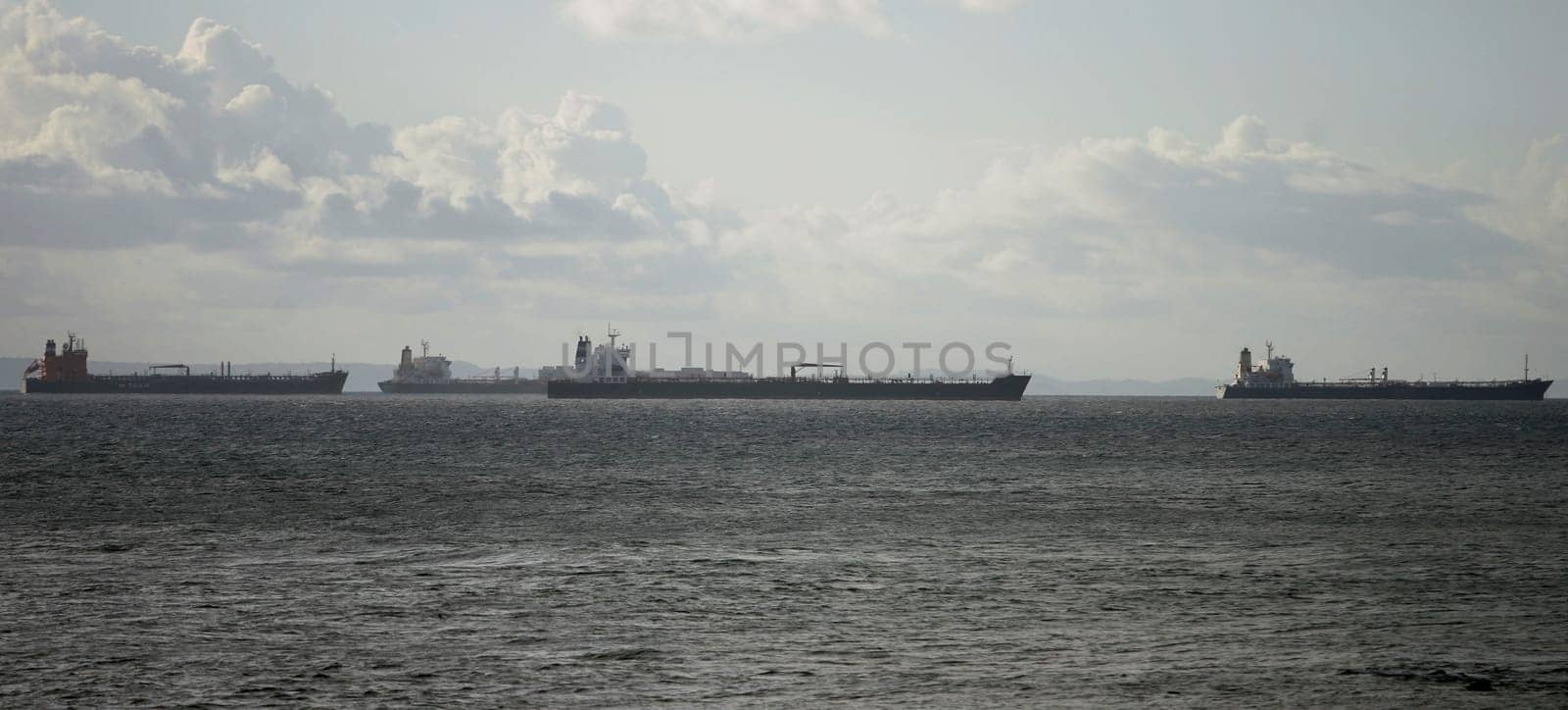 salvador, bahia / brazil - agsto 22, 2014: Ships are seen anchored in Todos os Santos Bay in the city of Salvador.......